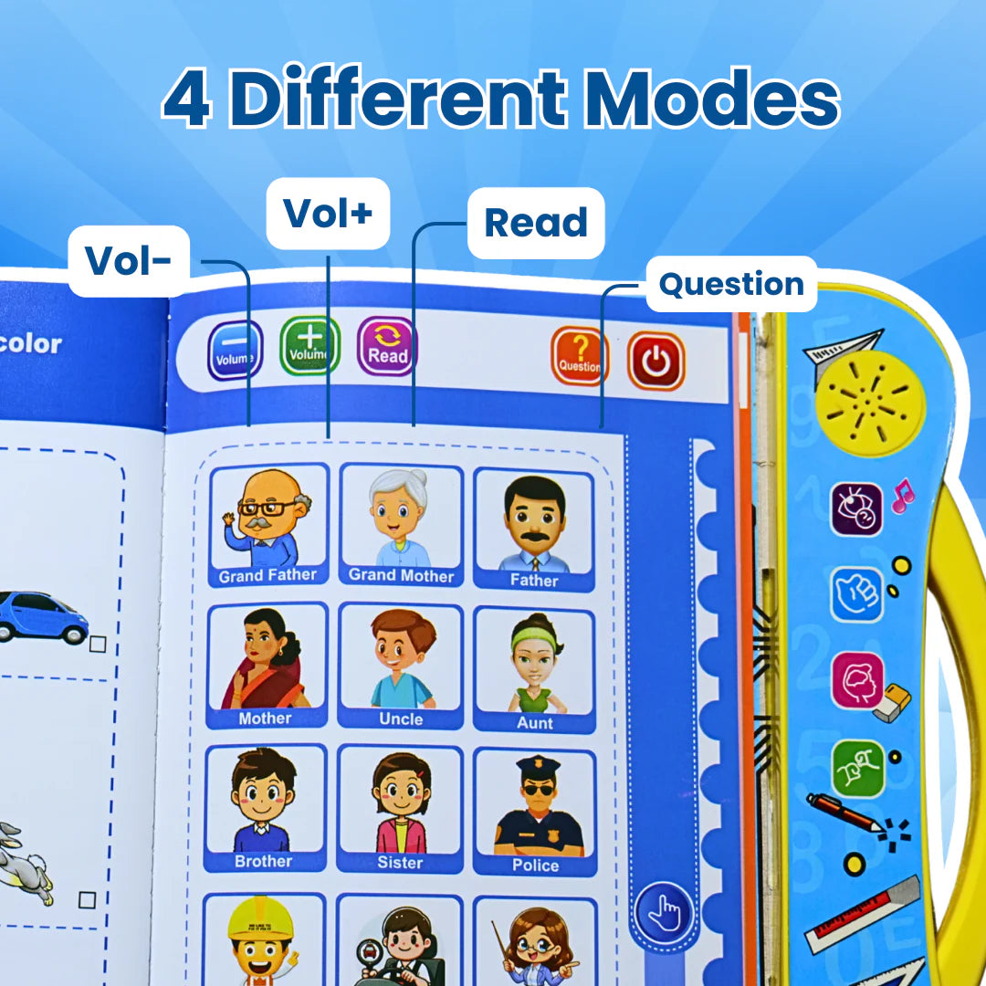 BrainBloom™ Interactive Learning Reader for Kids | Screen-Free Educational Talking Book (Ages 3–8)
