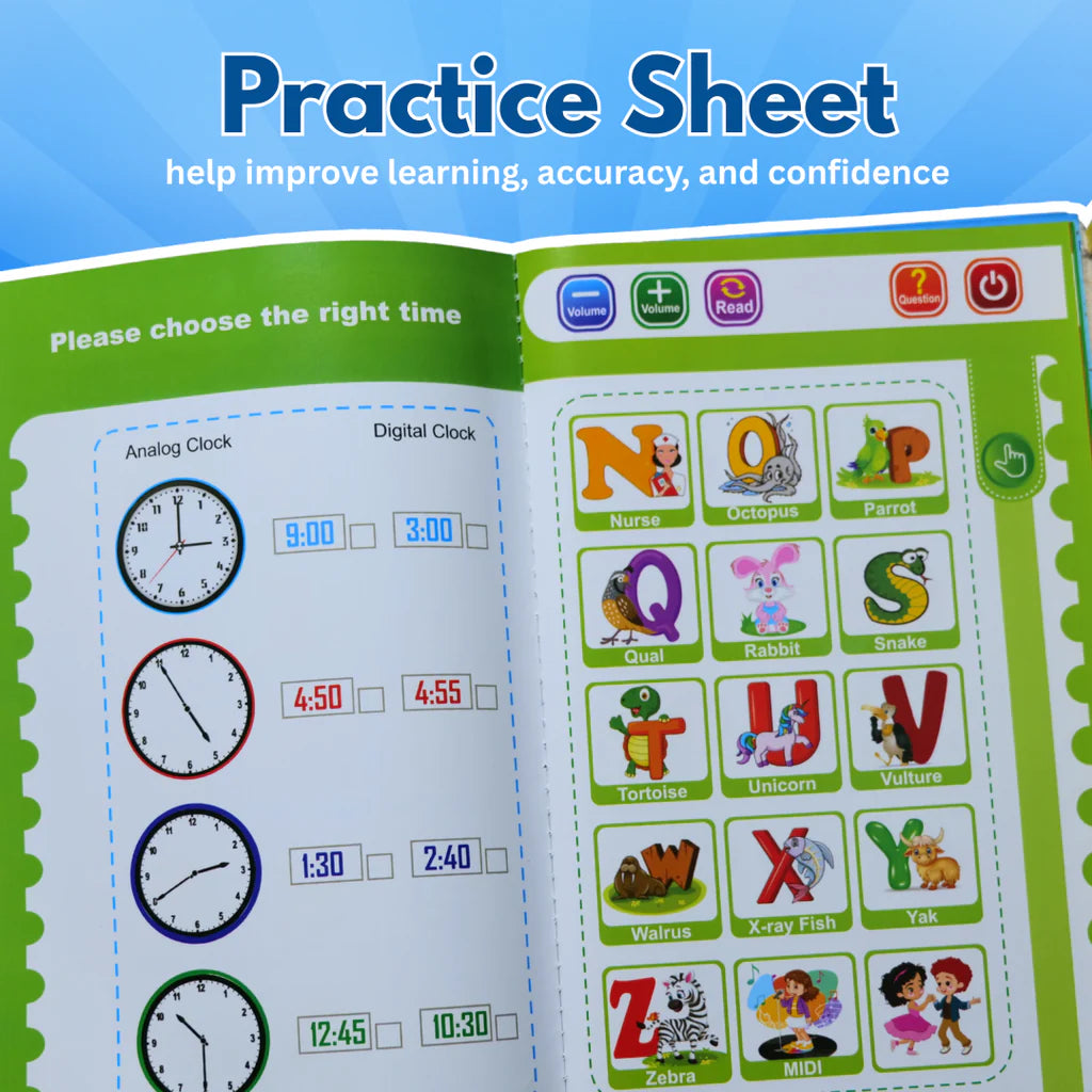 BrainBloom™ Interactive Learning Reader for Kids | Screen-Free Educational Talking Book (Ages 3–8)