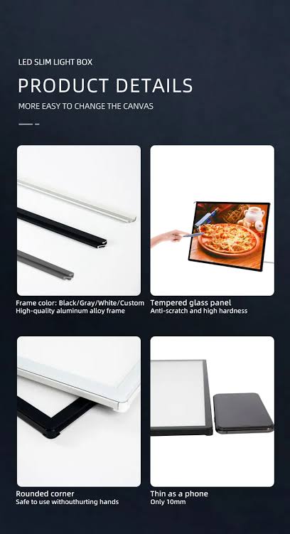 Premium LED Slim Light Box – Backlit Poster Display Frame