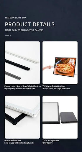 Premium LED Slim Light Box – Backlit Poster Display Frame